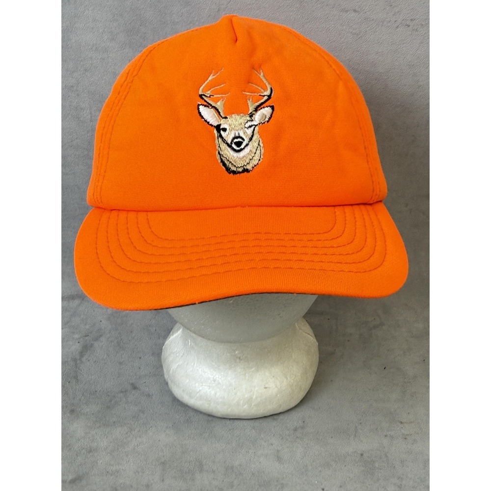 Vintage Winchester Hat Cap Snap Back Orange Deer Embroidered‎ Hunting Mens 80s